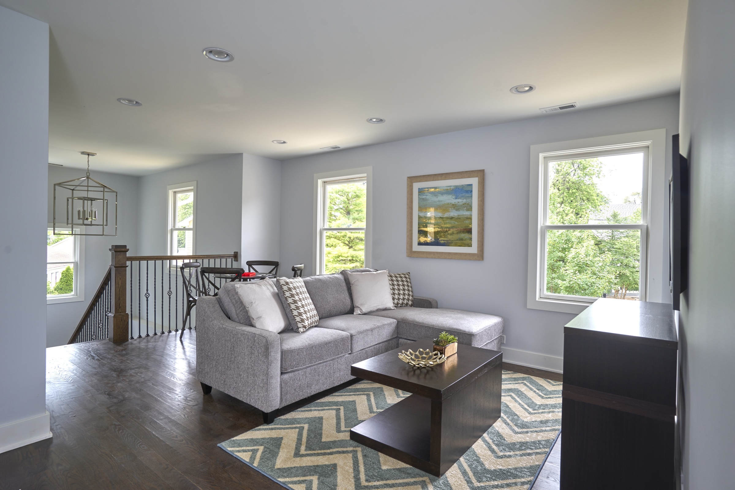 Staged upper-floor living area marketing photograph